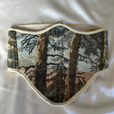 Vintage Tapestry Back Lace-up Corset Belt, "Forest” pattern