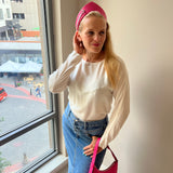Pointed Tiara Headband with Massive Chain, Pink