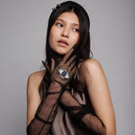 Long Gloves, "Eyes” in Black - Stashe