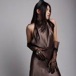 Long Gloves, "Eyes” in Black - Stashe