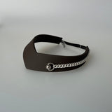 Pointed Tiara Headband with Massive Chain, Dark Chocolate - Stashe