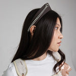 Pointed Tiara Headband with Massive Chain, Dark Chocolate - Stashe