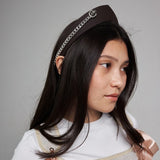 Pointed Tiara Headband with Massive Chain, Dark Chocolate - Stashe