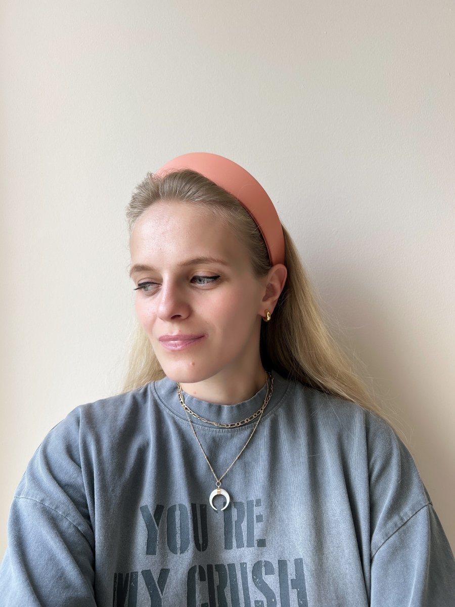 Round Tiara Headband, Coral - Stashe