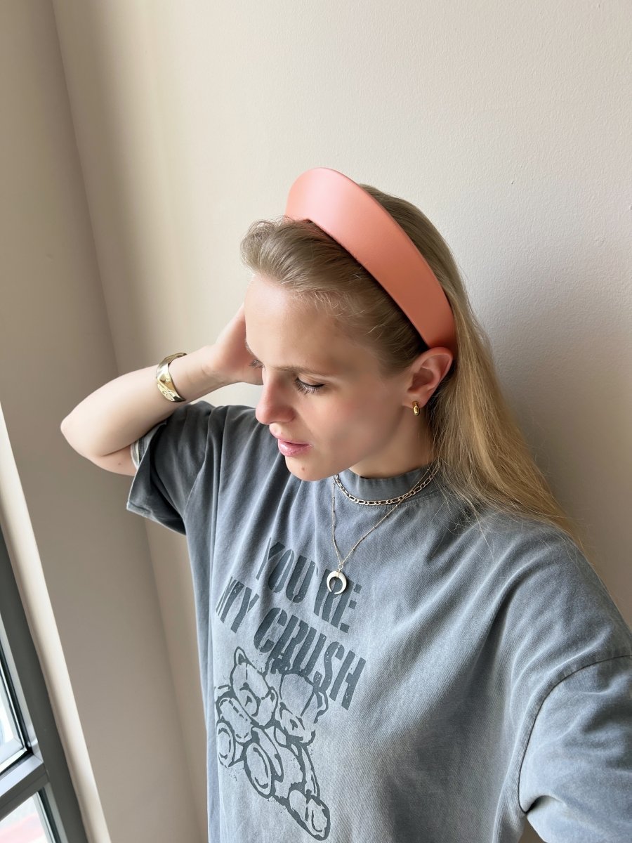 Round Tiara Headband, Coral - Stashe