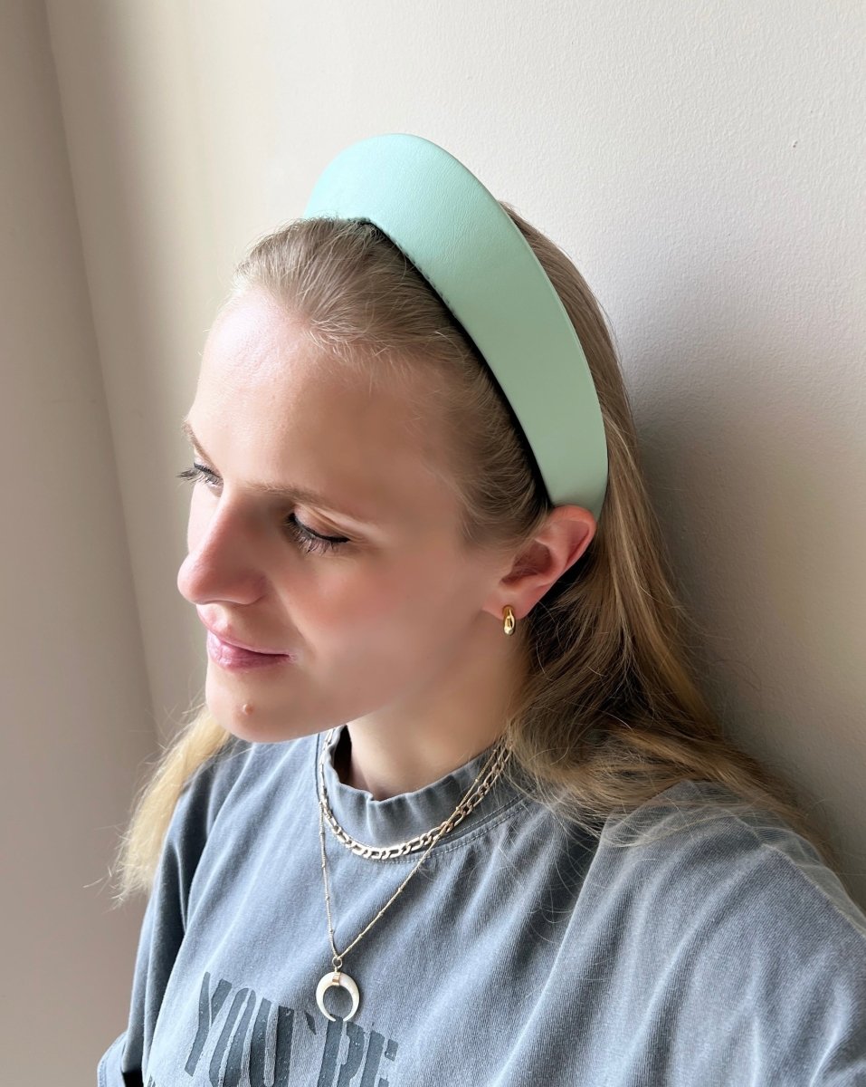 Round Tiara Headband, Mint Green - Stashe