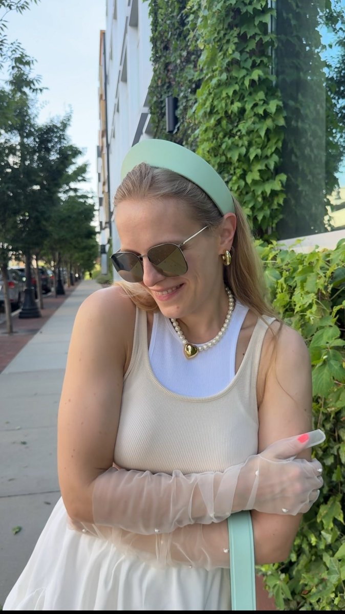Round Tiara Headband, Mint Green - Stashe