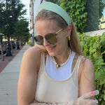 Round Tiara Headband, Mint Green - Stashe