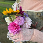Short Gloves, "Moon & Snake" in White - Stashe