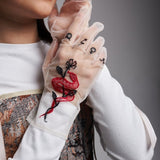 Short Gloves, "Tarot" in White - Stashe