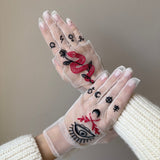 Short Gloves, "Tarot" in White - Stashe