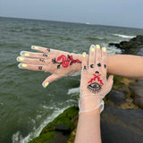 Short Gloves, "Tarot" in White - Stashe