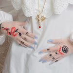 Embroidered Tulle Gloves, "Tarot" in White - Stashe