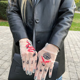 Embroidered Tulle Gloves, "Tarot" in White - Stashe