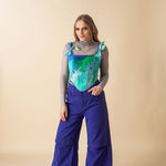 Lace - up Corset Top, Tie - Dye "Baltic" Print - Stashe