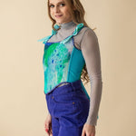 Lace - up Corset Top, Tie - Dye "Baltic" Print - Stashe