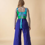 Lace - up Corset Top, Tie - Dye "Baltic" Print - Stashe
