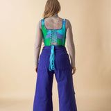 Lace - up Corset Top, Tie - Dye "Baltic" Print - Stashe