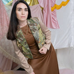 Vintage Tapestry Crop Jacket, "Red Riding Hood" Pattern - Stashe