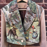 Vintage Tapestry Crop Jacket, "Red Riding Hood" Pattern - Stashe