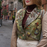 Vintage Tapestry Crop Jacket, "Red Riding Hood" Pattern - Stashe