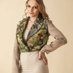 Vintage Tapestry Crop Jacket, "Red Riding Hood" Pattern - Stashe
