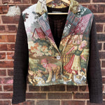 Vintage Tapestry Jacket, "A Girl and a Boy with Geese" Pattern - Stashe