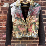Vintage Tapestry Jacket, "A Girl and a Boy with Geese" Pattern - Stashe