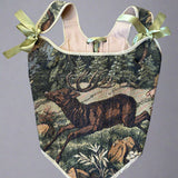 Lace-up Vintage Tapestry Corset Top, "Running Stag” Pattern