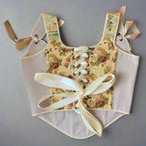 Lace-up Vintage Tapestry Corset Top, “Antlersong”