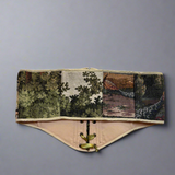 Vintage Tapestry Front Lace-up Corset Belt, "Camwood”
