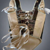 Lace-up Vintage Tapestry Corset Top, "Forest Scene” Pattern
