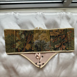 Vintage Tapestry Front Lace-up Corset Belt, "Jungle Monkeys” Pattern