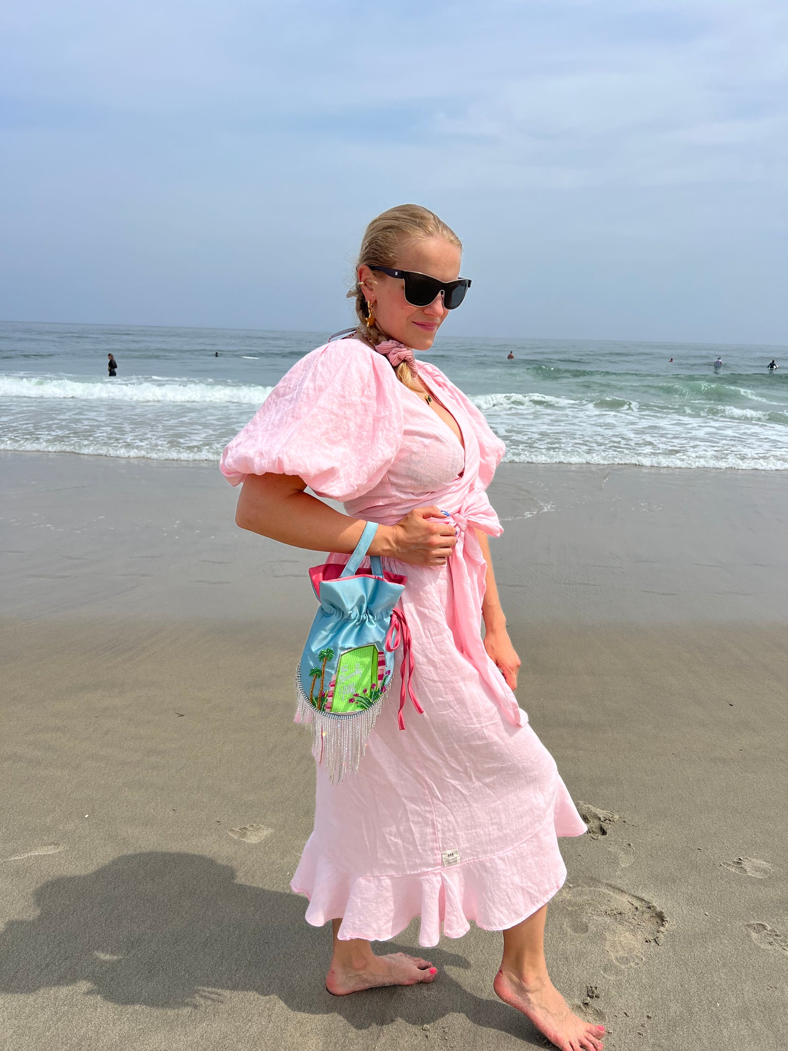 Satin handbag, “Beverly Hills”