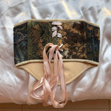 Vintage Tapestry Back Lace-up Corset Belt, “Duskhollow”