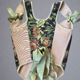 Lace-up Vintage Tapestry Corset Top, "Running Stag” Pattern