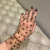 Short Gloves, "Polka Dot” in Beige