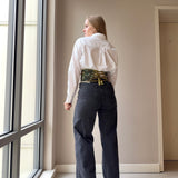 Vintage Tapestry Back Lace-up Corset Belt, “Thicket”
