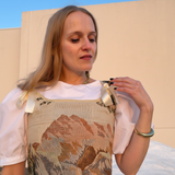 Lace-up Vintage Tapestry Corset Top, "Alpenglow” Pattern