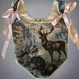 Lace-up Vintage Tapestry Corset Top, "Stag” Pattern