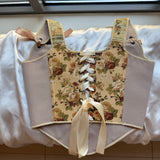 Lace-up Vintage Tapestry Corset Top, “Antlersong”