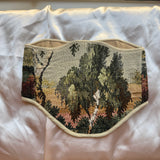 Vintage Tapestry Back Lace-up Corset Belt, “Birchglade”