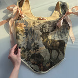 Lace-up Vintage Tapestry Corset Top, "Stag” Pattern