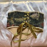 Vintage Tapestry Back Lace-up Corset Belt, “Birchglade”