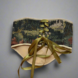 Vintage Tapestry Back Lace-up Corset Belt, “Birchglade”