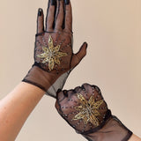 Short Gloves, "Stars” in Black