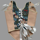 Lace-up Vintage Tapestry Corset Top, "Twilight Palm Trees” Pattern