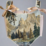 Lace-up Vintage Tapestry Corset Top, “Glacier Lake” Pattern