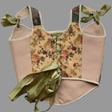 Lace-up Vintage Tapestry Corset Top, “Autumn Stag”