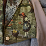 Red Riding Hood Vintage Tapestry Cropped Jacket
